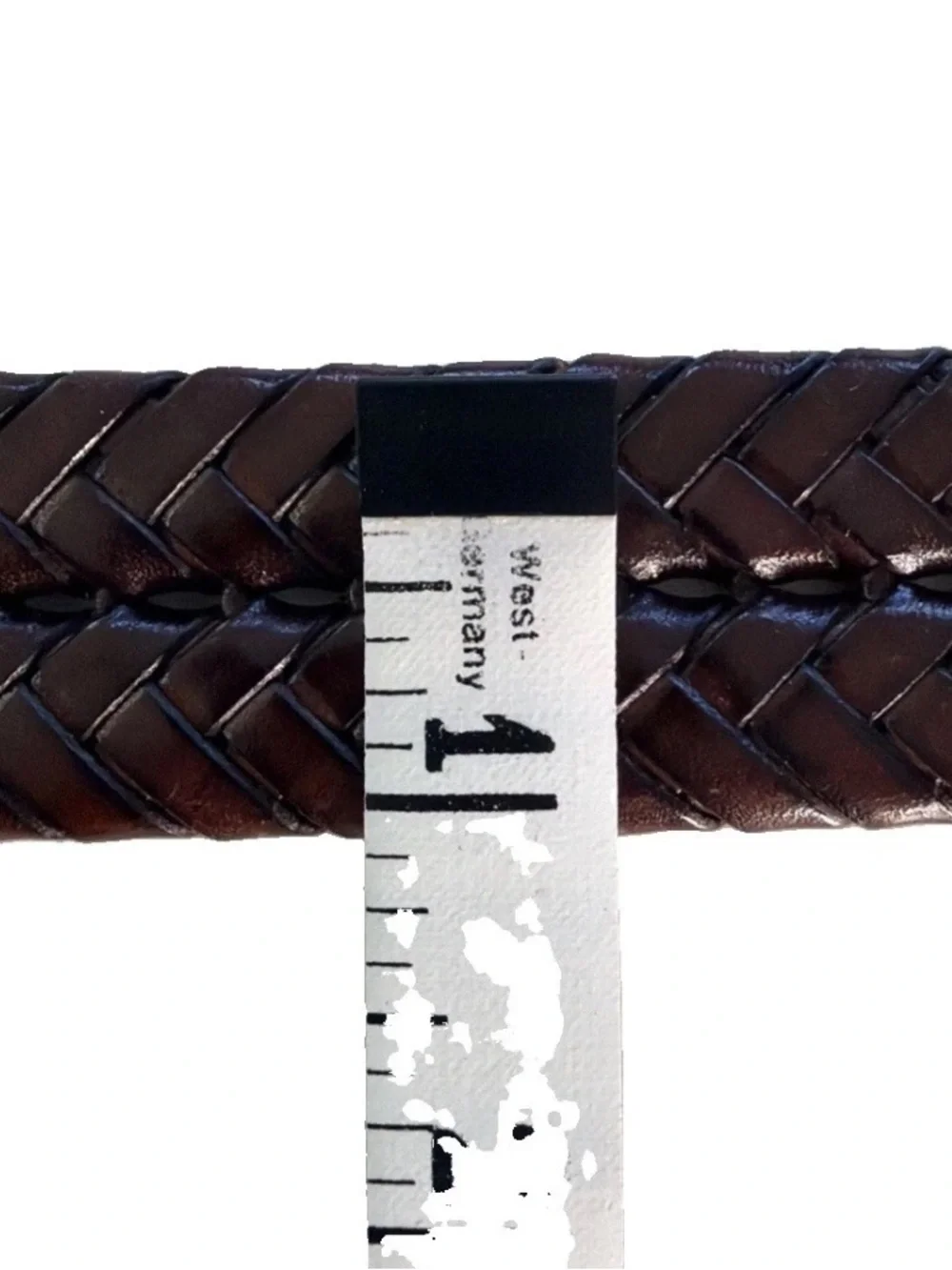 Vintage Brighton 98067 Brown Braided Leather Belt Sz 36 Solid Brass Buckle Nice